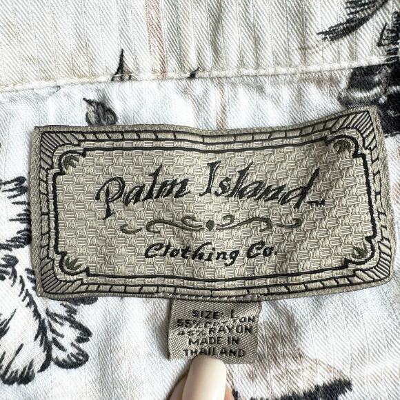 Hawaiian Shirt Mens Large Dad Button Up Casual Coastal Classic Cars Vacation - Picture 3 of 7